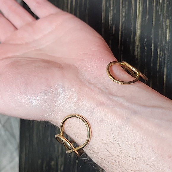 Gold Tone Bangle Cuff Bracelet - Picture 4 of 4